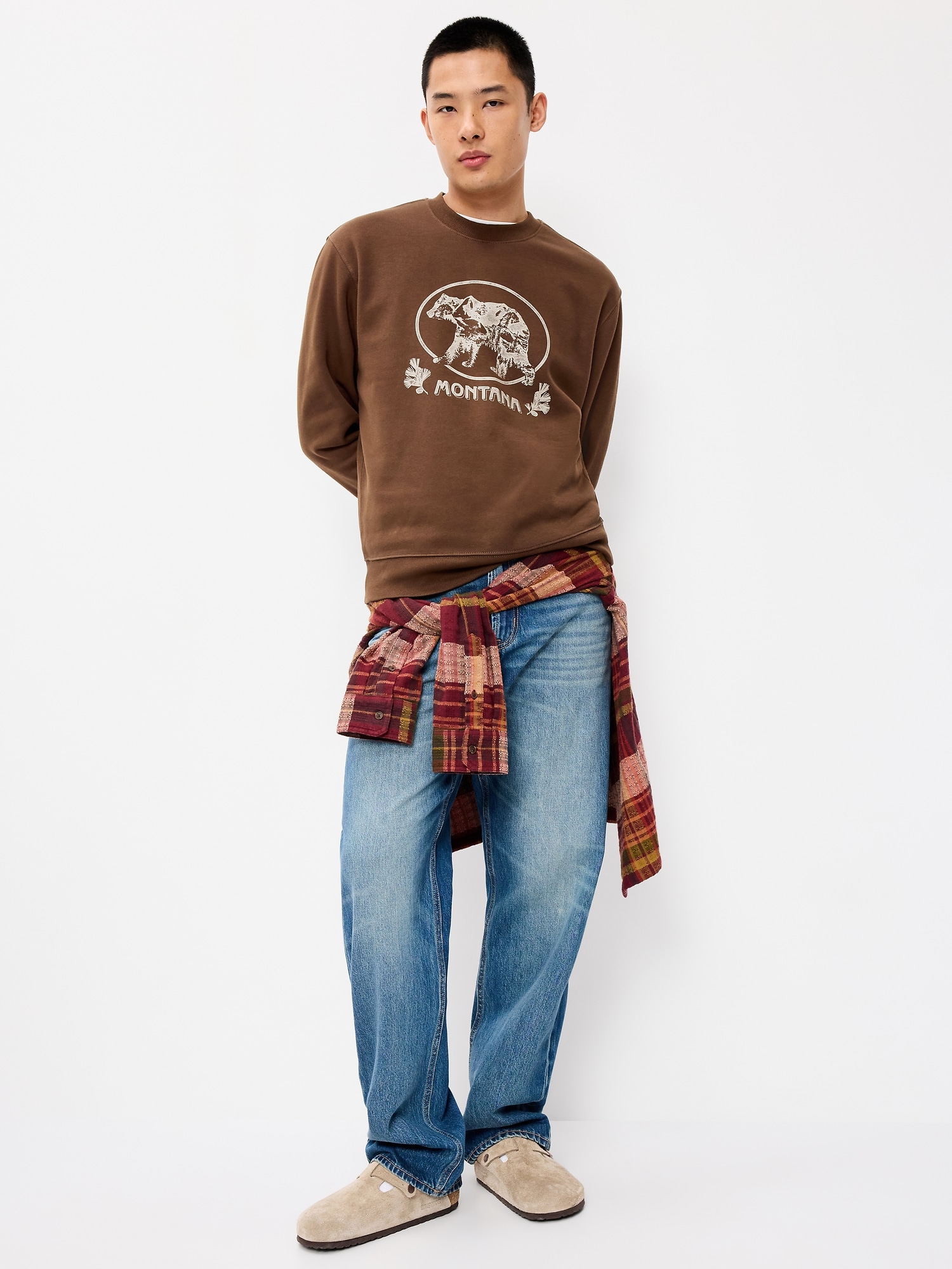 Oversized Graphic Crew-Neck Sweatshirt
