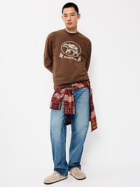 Image number 3 showing, Oversized Graphic Crew-Neck Sweatshirt
