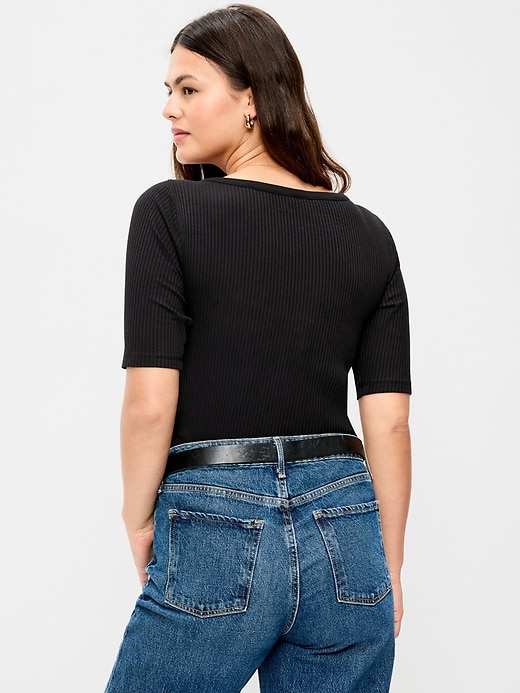 Image number 7 showing, Scoop-Neck Fitted Henley Top