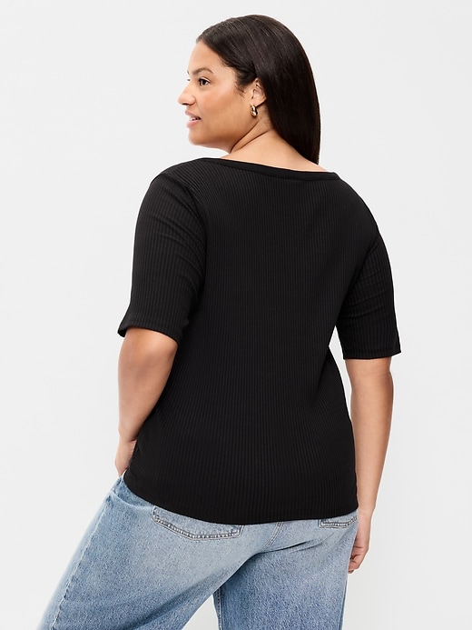 Image number 9 showing, Scoop-Neck Fitted Henley Top