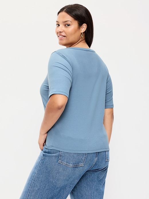 Image number 9 showing, Scoop-Neck Fitted Henley Top