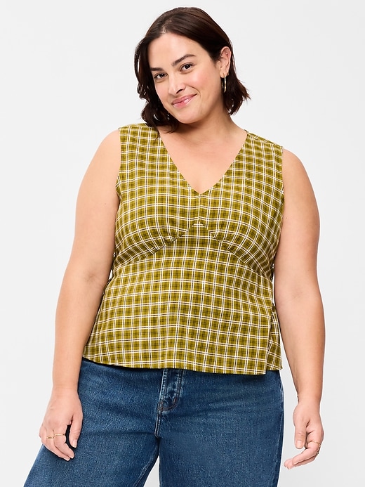 Image number 5 showing, Sleeveless V-Neck Tie-Back Top