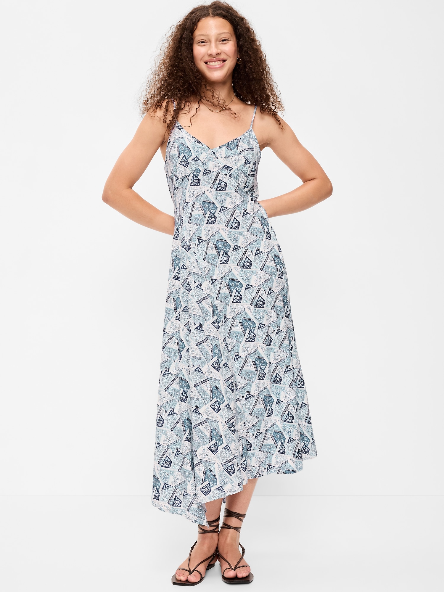 old navy blue flower dress Midi Floral Dresses for Women ff:bts_07032023 RYRJJ Wide Leg Dress Size:CHILD-6 neckline Keyhole back fastening