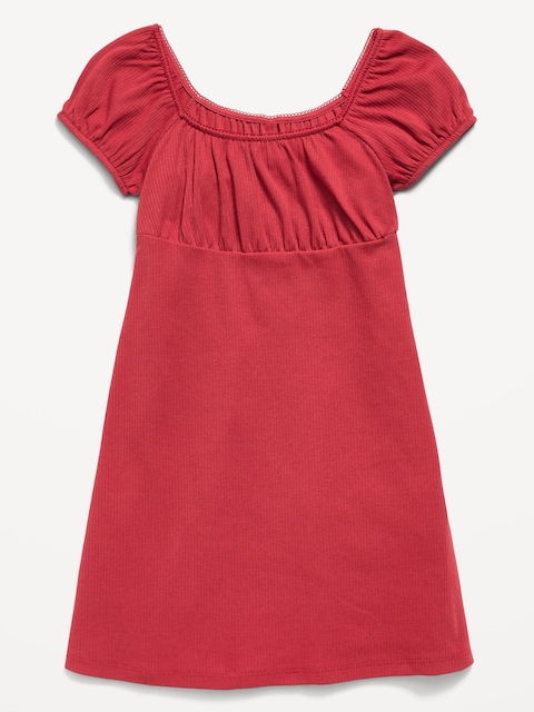 Fit and Flare Ribbed Dress for Girls