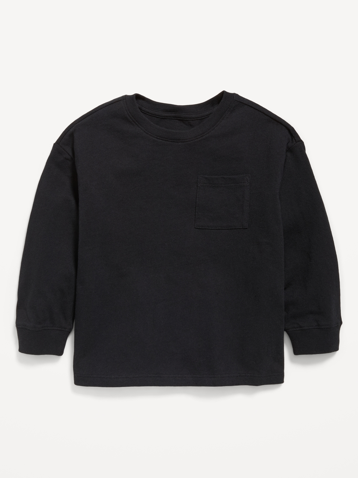 Oversized Long-Sleeve Pocket T-Shirt for Toddler Boys