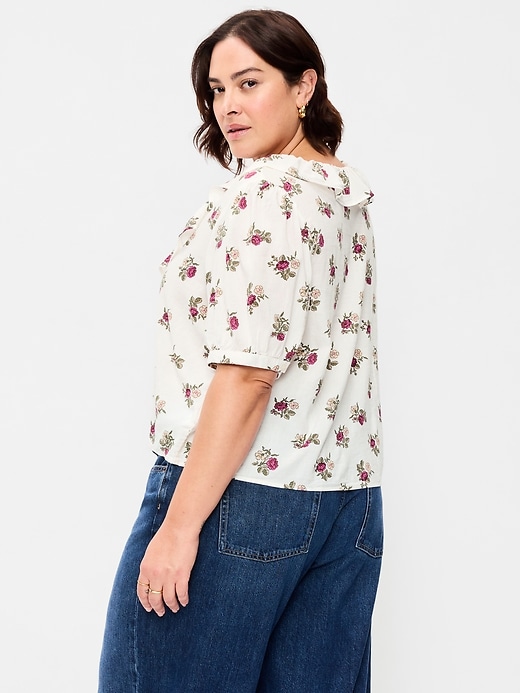 Image number 8 showing, Ruffle Collar Tie-Front Top