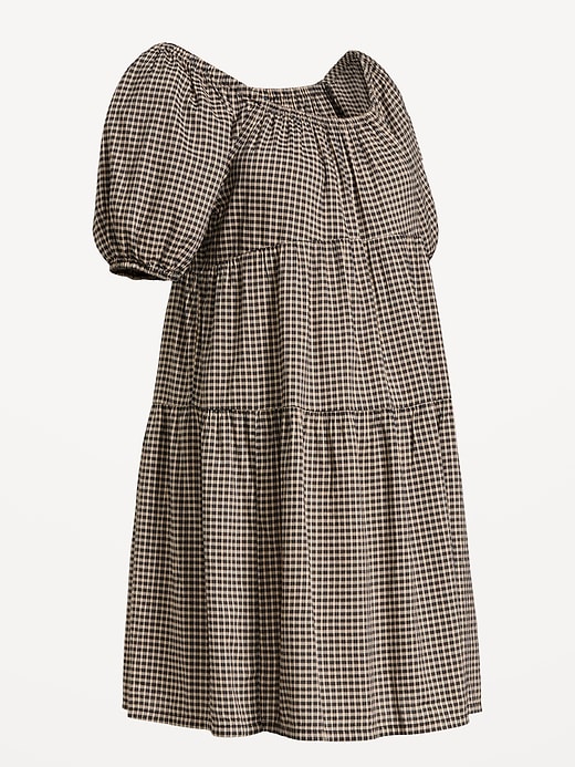 Image number 2 showing, Maternity Short-Sleeve Swing Mini Dress