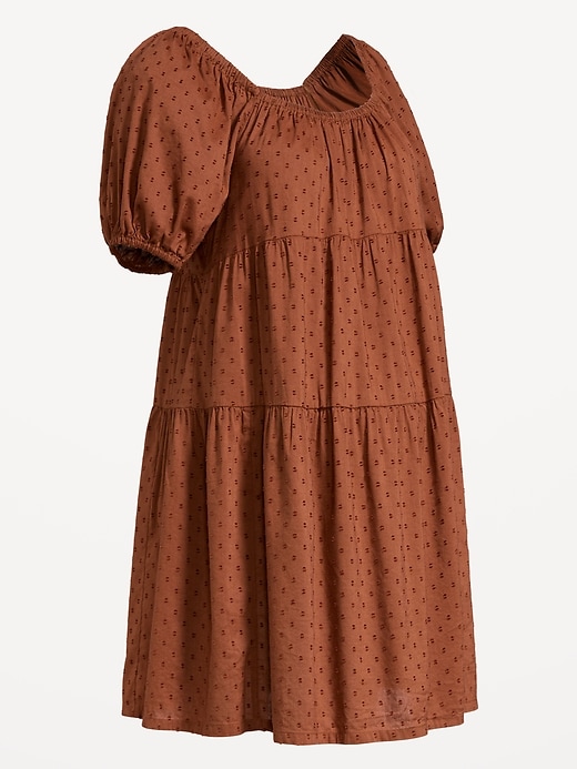 Image number 1 showing, Maternity Short-Sleeve Swing Mini Dress