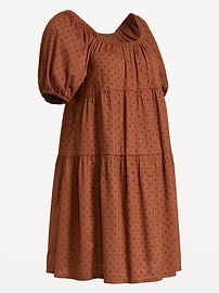 Image number 1 showing, Maternity Short-Sleeve Swing Mini Dress
