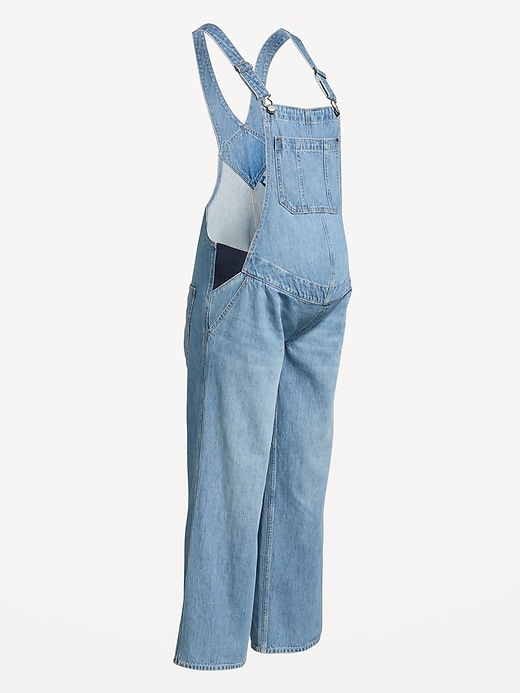 マ*オ様 semon PANEL PRINT TANK SALOPETTE 80 Maternity Side-Panel Wide-Leg Jean Overalls | Old Navy