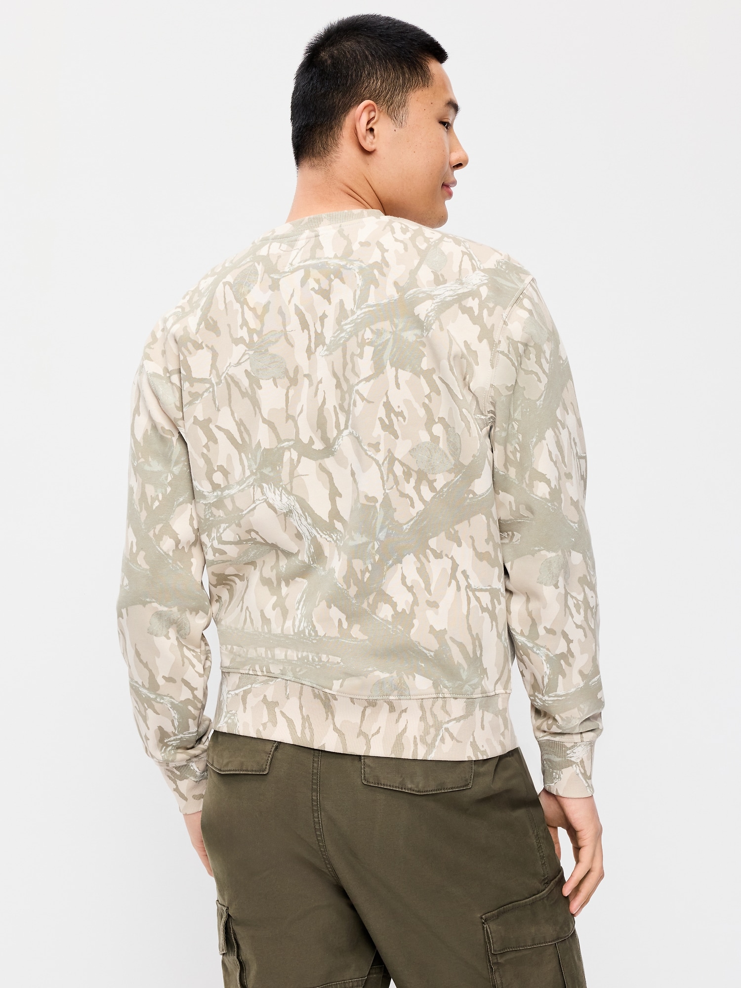 Loose Printed Rotation Crew-Neck Sweatshirt