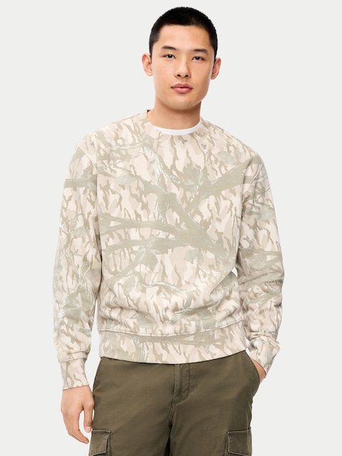 Loose Printed Rotation Crew-Neck Sweatshirt