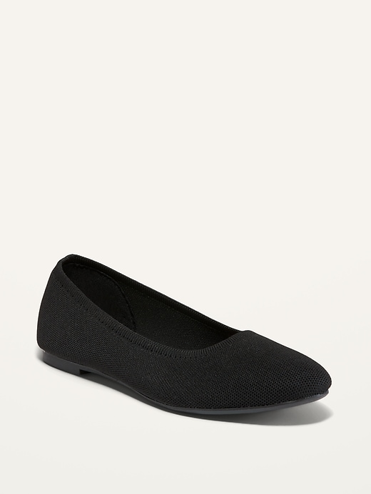 Image number 1 showing, Knit Almond-Toe Ballet Flats
