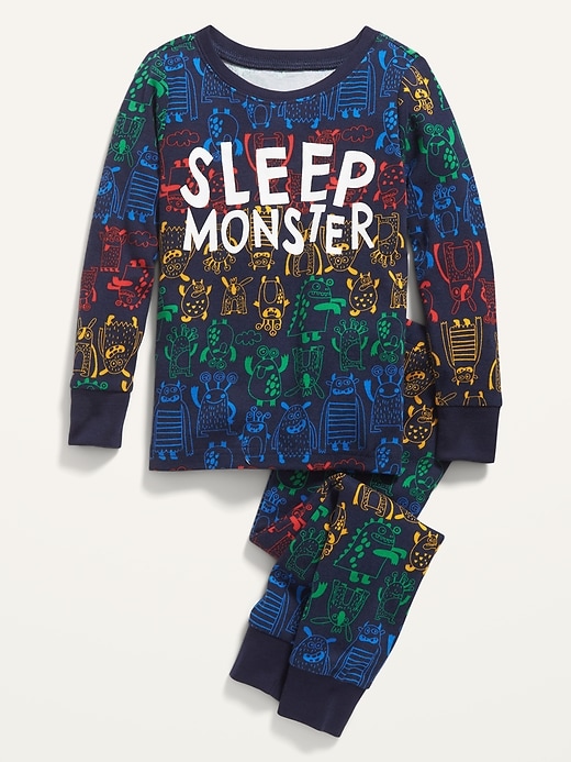 Image number 1 showing, Unisex Snug-Fit Graphic Pajama Set for Toddler & Baby