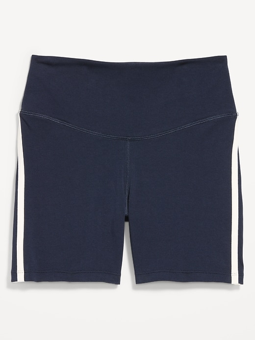 Image number 8 showing, High-Waisted PowerChill Side-Stripe Biker Shorts -- 5-inch inseam