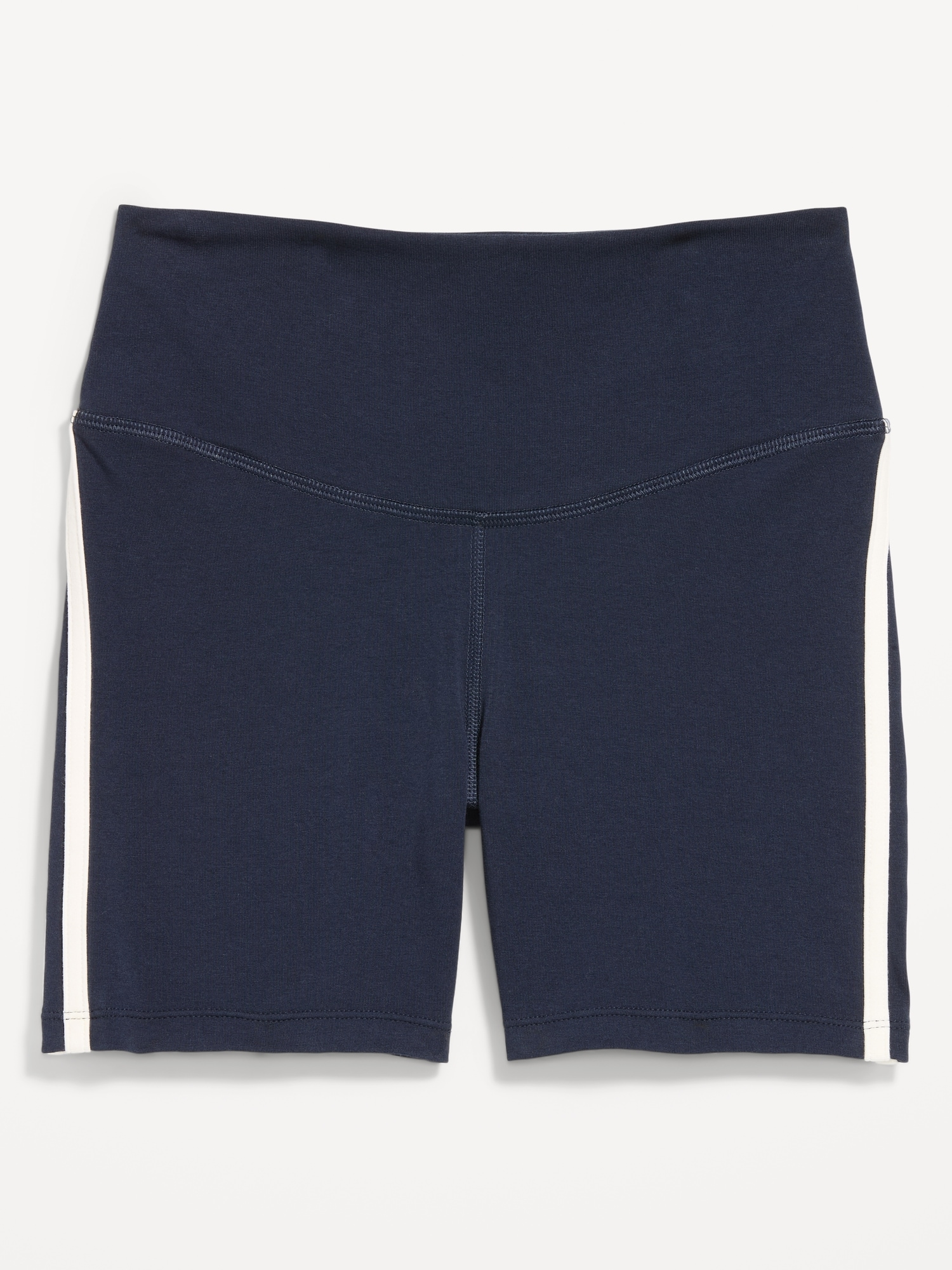 High-Waisted PowerChill Side-Stripe Biker Shorts - 5-inch inseam