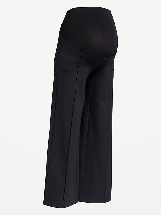 Image number 1 showing, Maternity Full-Panel Stevie Wide-Leg Pants