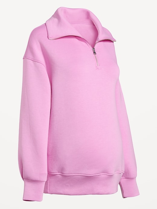 Image number 1 showing, Maternity Bounce Fleece Half-Zip Pullover