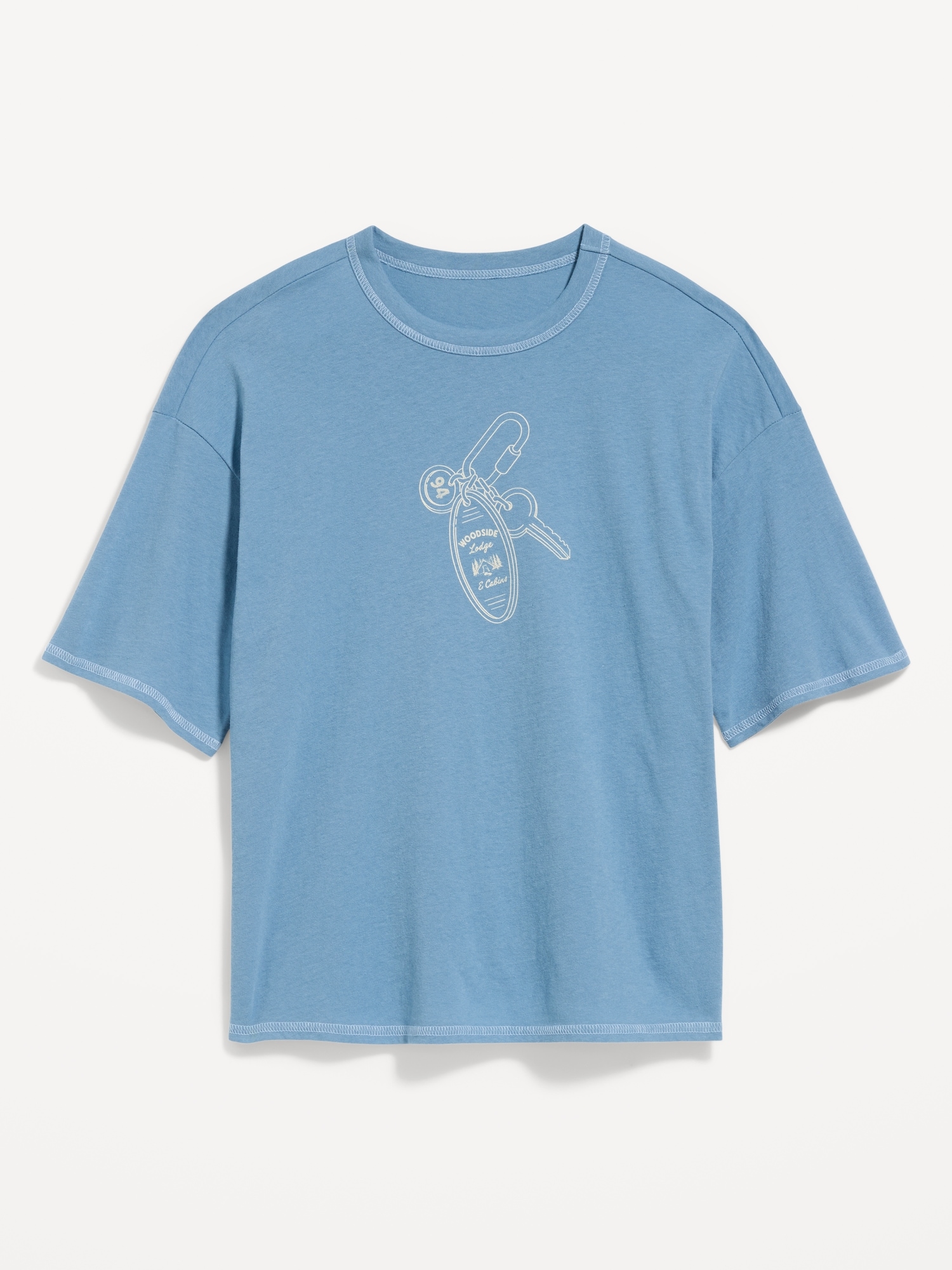 Crew-Neck Cropped Graphic T-Shirt