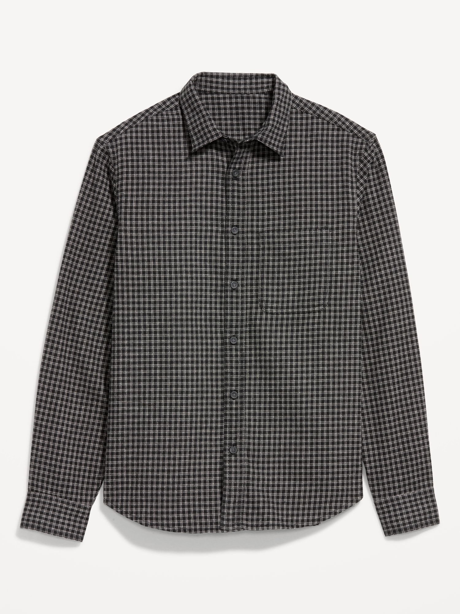 Relaxed Long-Sleeve Plaid Flannel Pocket Shirt