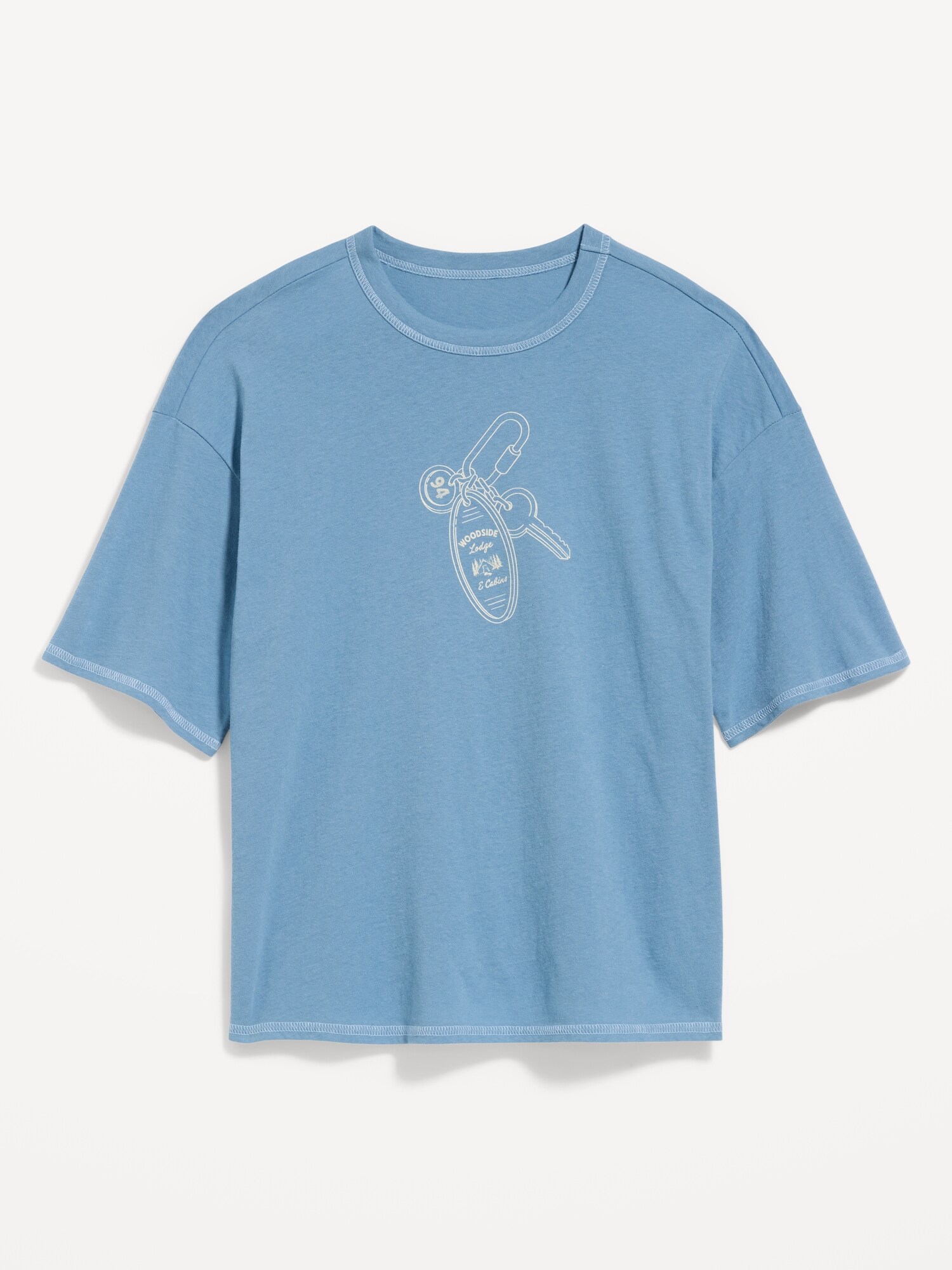 Женская футболка Old Navy Short-Sleeve Loose Graphic, цвет: Синий — фото 5