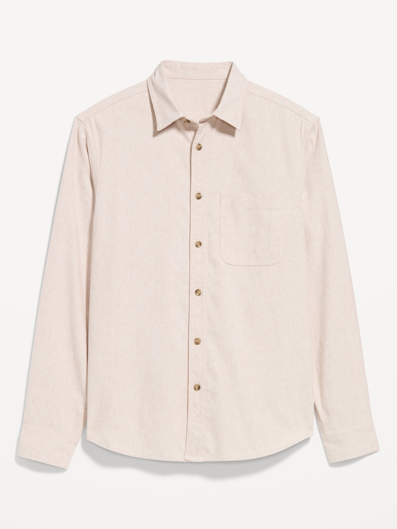 Relaxed Long-Sleeve Flannel Pocket Shirt
