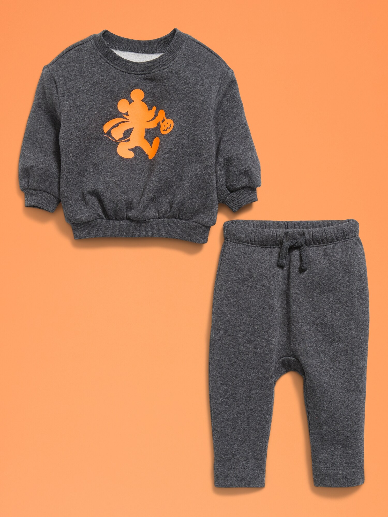 Комплекты Old Navy x Disney Mickey Mouse Sweatshirt and Sweatpants Set для малышей, цвет: Угольный меланжевый — фото 3