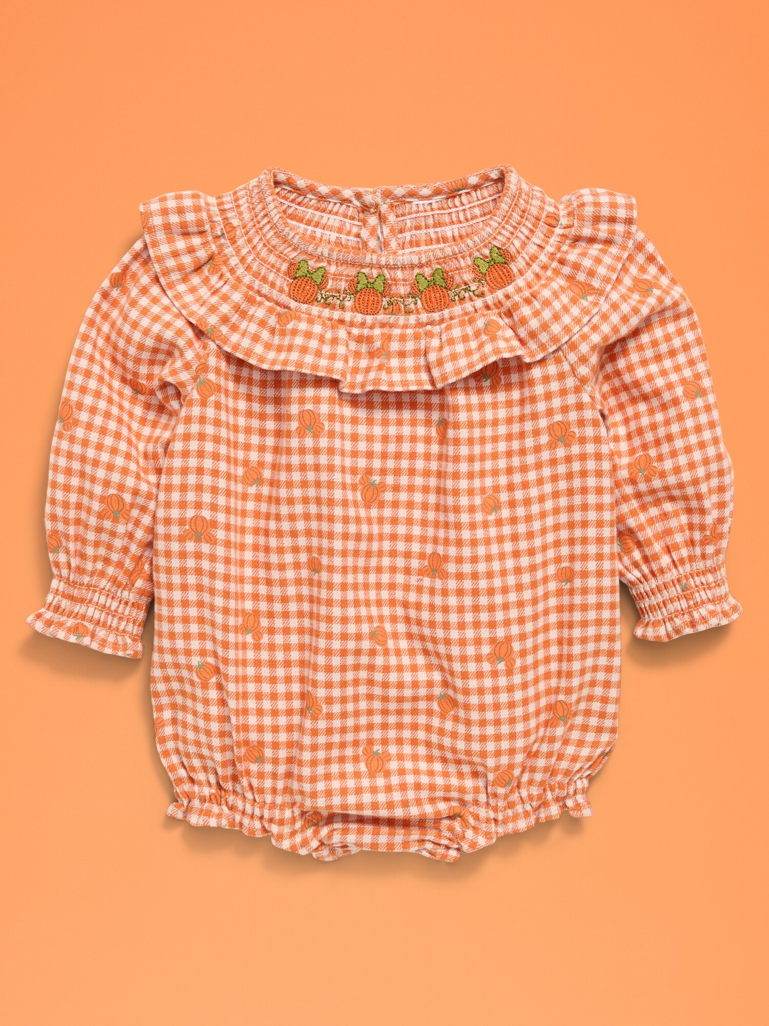 Комбинезон Old Navy x Disney Minnie Mouse Flannel Romper для малышей, цвет: В мелкую клетку — фото 2