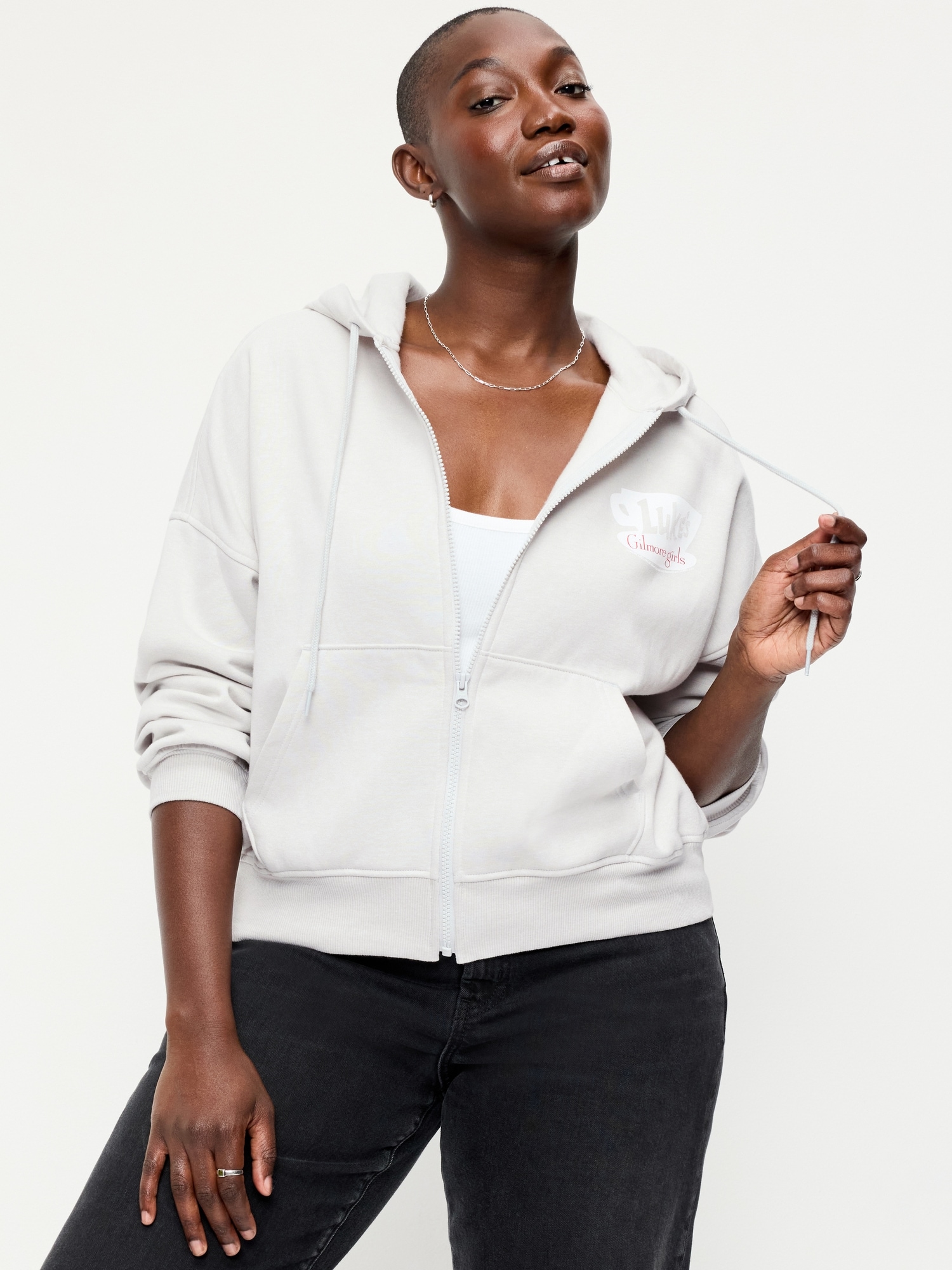 Oversized Full-Zip Graphic Hoodie Sweatshirt