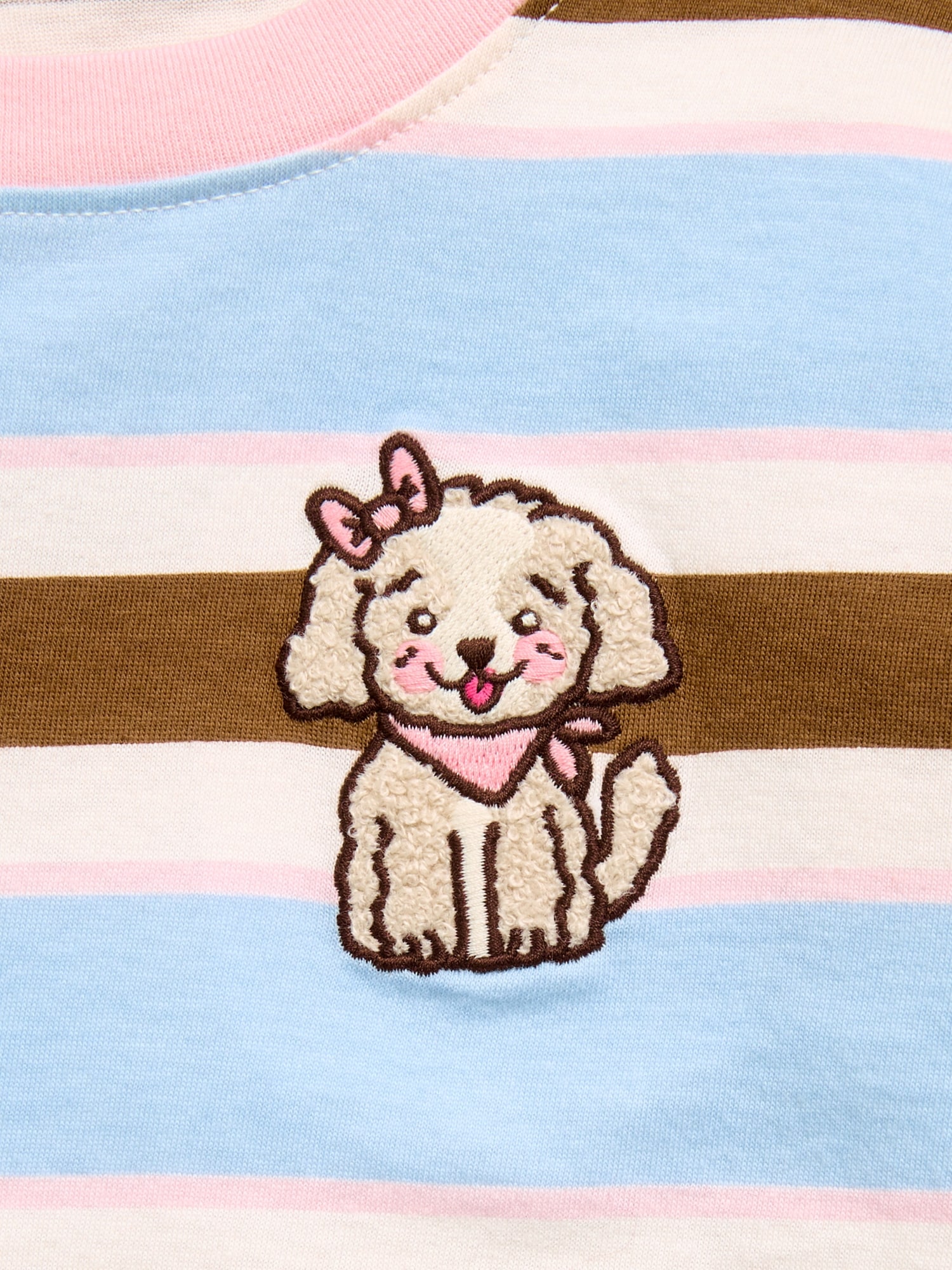 Oversized Long-Sleeve Striped Graphic T-Shirt for Toddler Girls