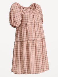 Image number 2 showing, Maternity Short-Sleeve Swing Mini Dress