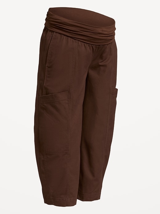 Image number 2 showing, Maternity Rollover-Waist Barrel-Leg Ankle Pants