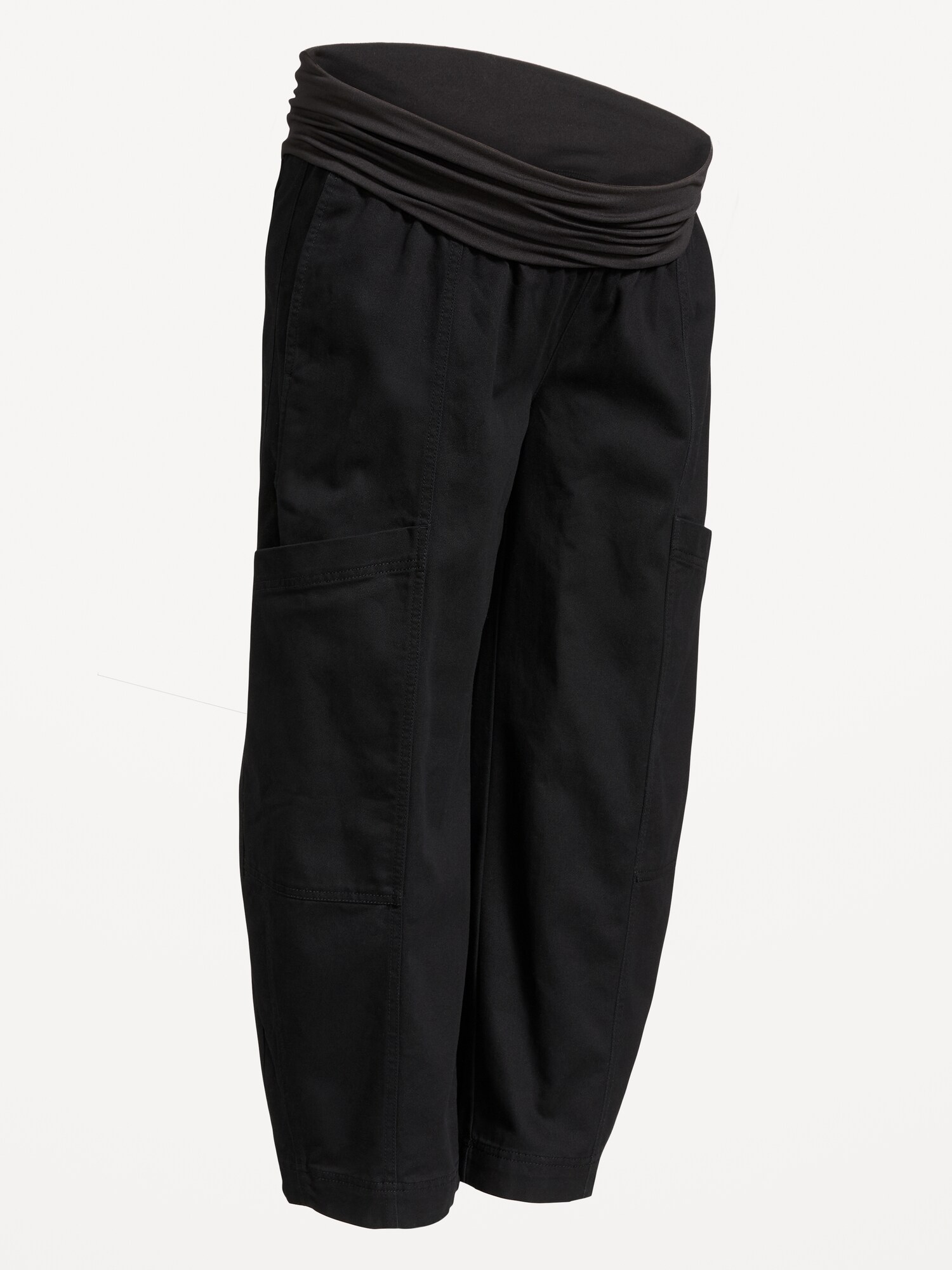 Женские брюки Old Navy Maternity Rollover-Waist Barrel-Leg Ankle, цвет: Чёрный — фото 2