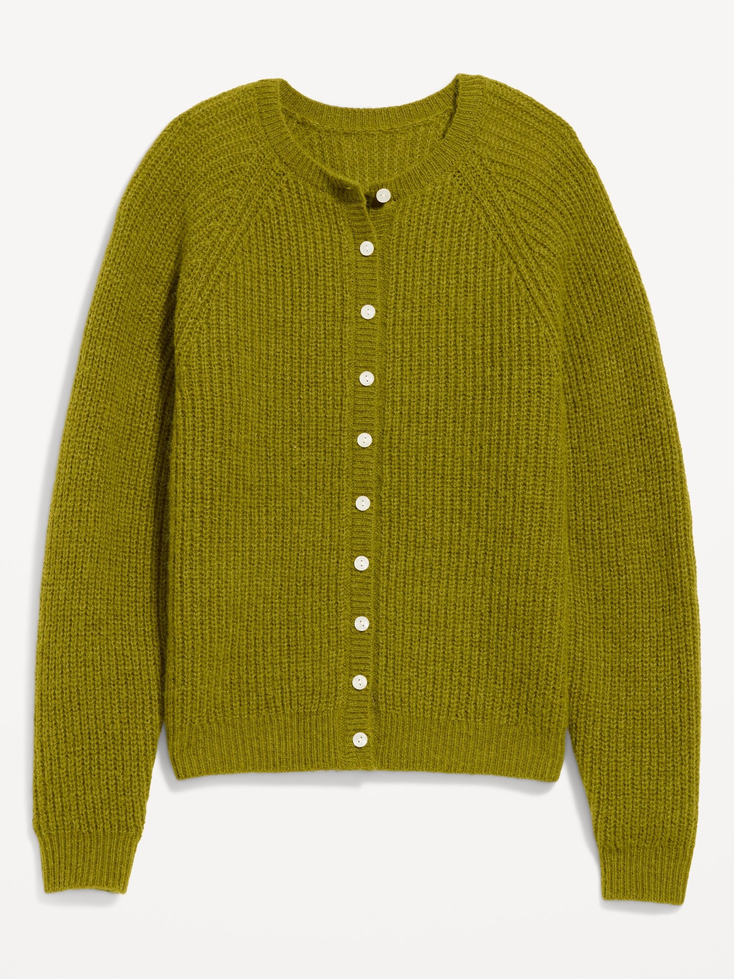 Женский кардиган Old Navy Cozy Crew-Neck Wool-Blend, цвет: Зелёный — фото 4