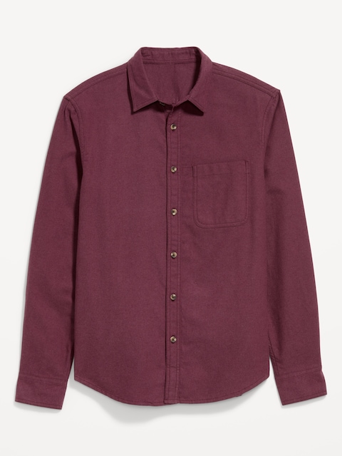 Relaxed Long-Sleeve Flannel Pocket Shirt