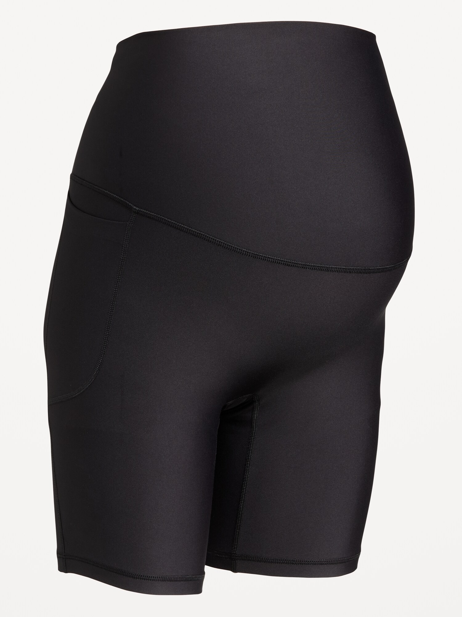 Женские шорты Old Navy Maternity Full-Panel PowerSoft Biker Shorts -- 8-inch inseam, цвет: Чёрный — фото 2