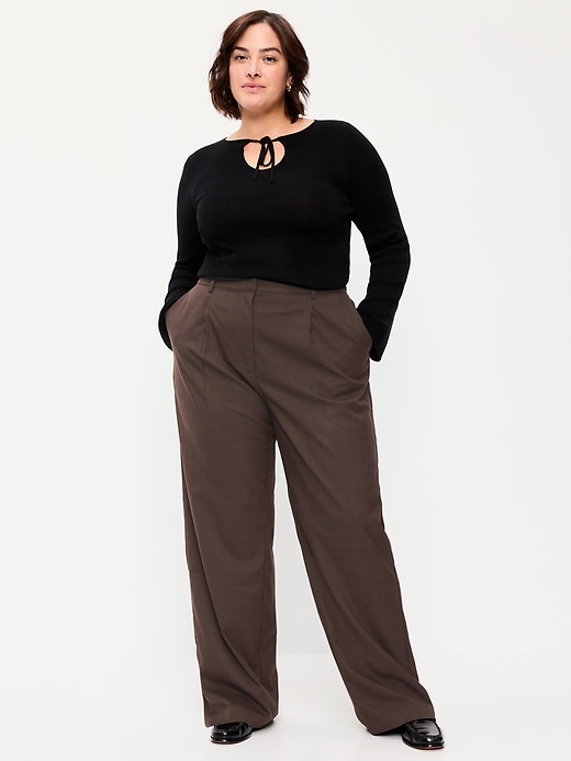 Image number 8 showing, High-Waisted Taylor Trouser Wide-Leg Pants
