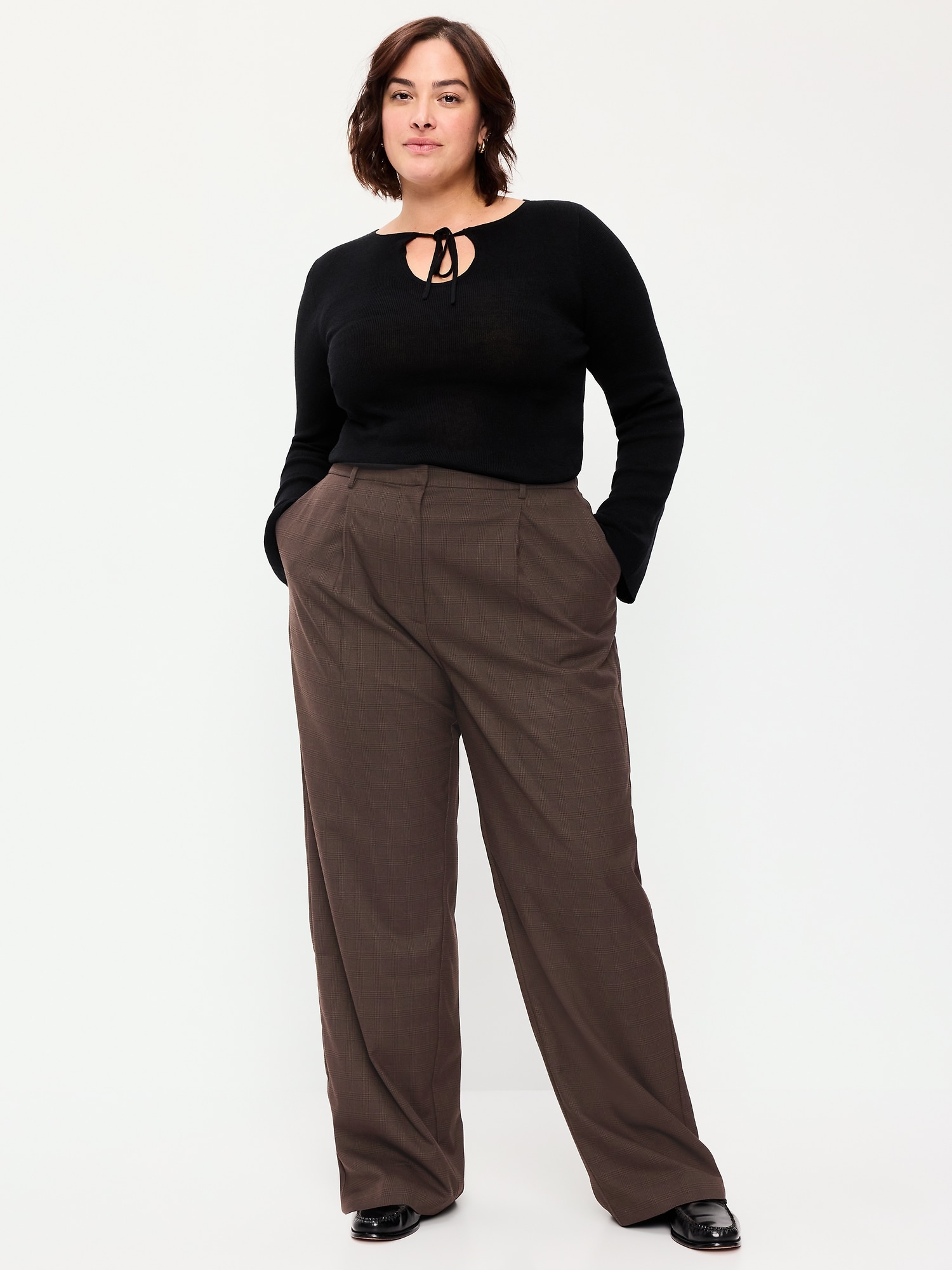 High-Waisted Taylor Trouser Wide-Leg Pants
