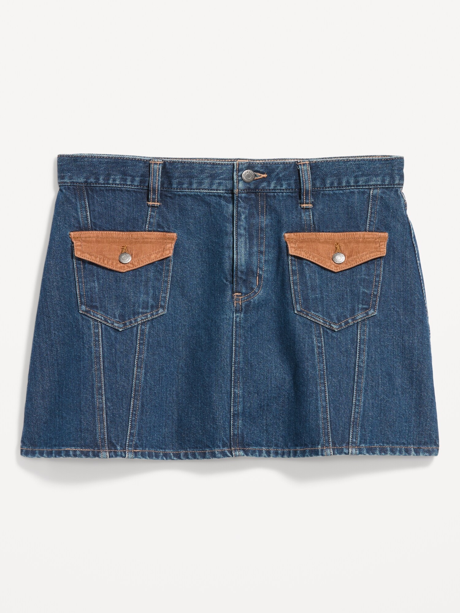 Женская юбка Old Navy Flap-Front Pocket Mini, цвет: Индиго — фото 4
