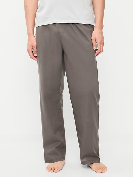 Image number 1 showing, Elastic-Waist Poplin Pajama Pant
