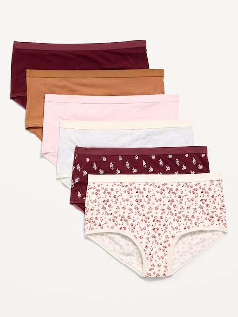 High-Waisted Everyday Brief Cotton Underwear 6-Pack