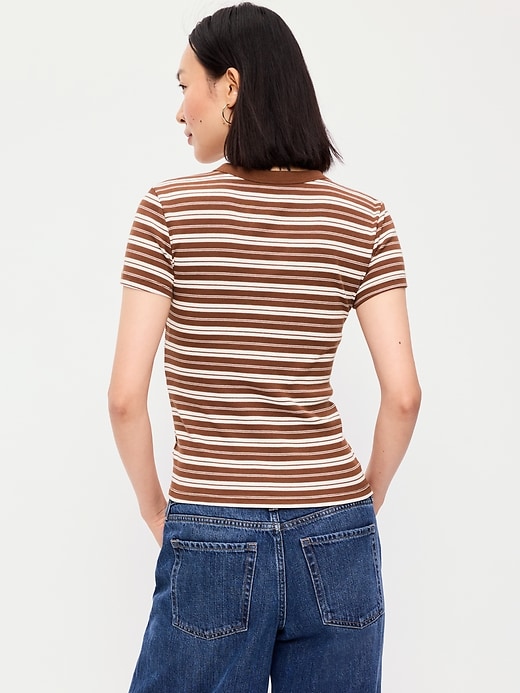 Image number 2 showing, Snug Crew-Neck Ribbed T-Shirt