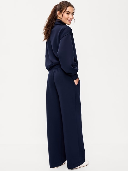 Image number 3 showing, High-Waisted Bounce Fleece Wide-Leg Sweatpants