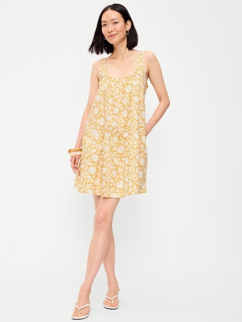 Sleeveless Scoop-Neck Mini Swing Dress