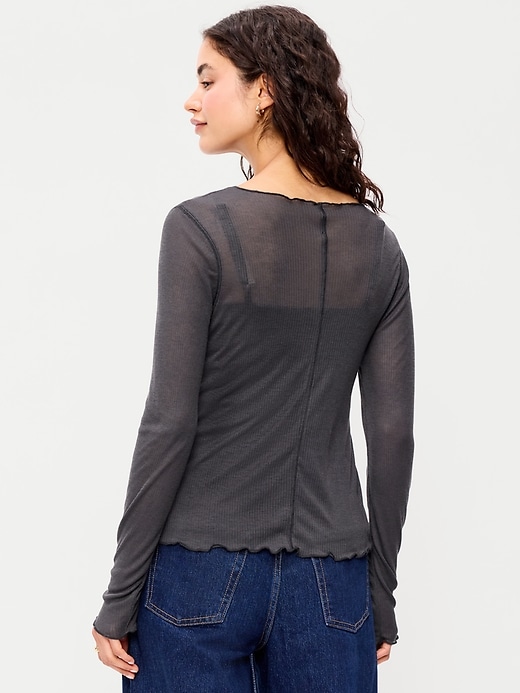 Image number 2 showing, Lettuce-Edge Tissue T-Shirt