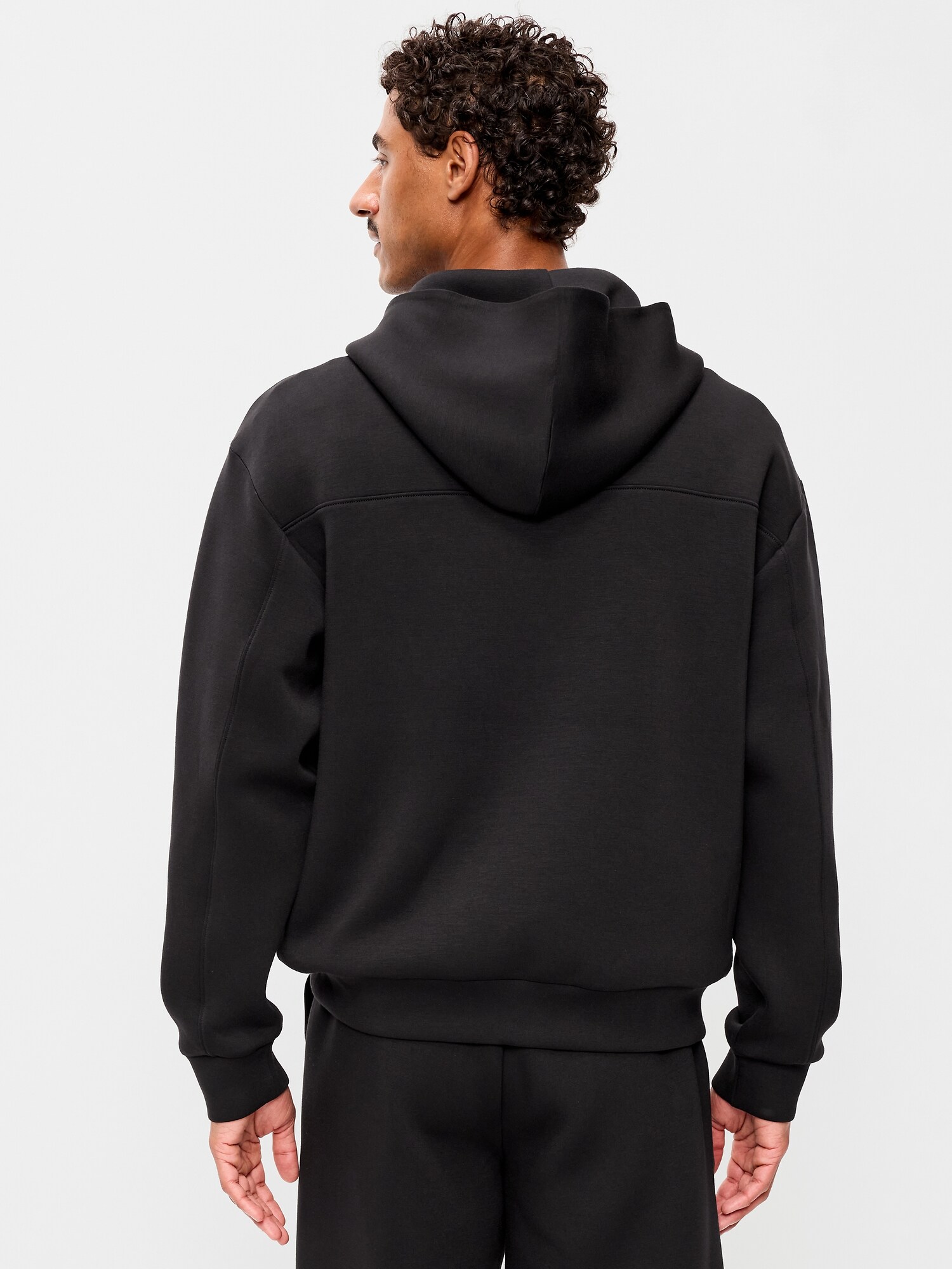 Мужское худи Old Navy Bounce Fleece Oversized Pullover, цвет: Чёрный — фото 2