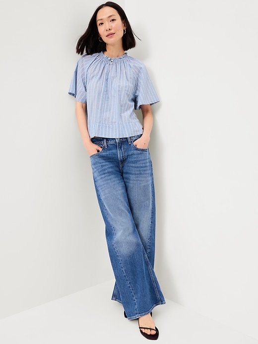 Image number 3 showing, Loose Short-Sleeve Striped Top