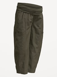 Image number 2 showing, Maternity Rollover-Waist Barrel-Leg Ankle Pants