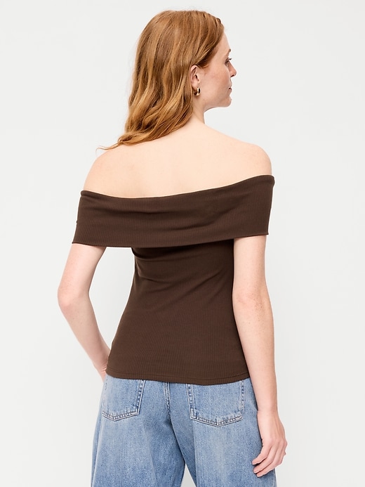 Image number 2 showing, Off-The-Shoulder Fitted Top