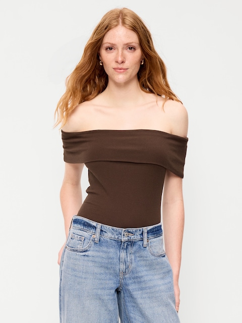 Off-The-Shoulder Fitted Top